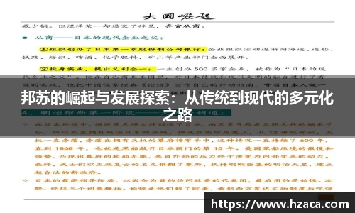 邦苏的崛起与发展探索：从传统到现代的多元化之路